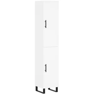 vidaXL Buffet haut Blanc 34,5x34x180 cm Bois d'ingénierie pas cher