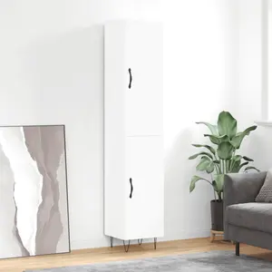 vidaXL Vidaxl Buffet Haut Blanc 34,5x34x180 Cm Bois D'ingénierie pas cher
