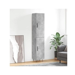 vidaXL Buffet haut Gris béton 34,5x34x180 cm Bois d'ingénierie pas cher