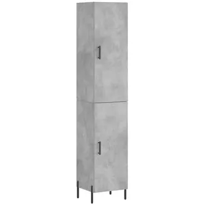 vidaXL Buffet haut Gris béton 34,5x34x180 cm Bois d'ingénierie pas cher