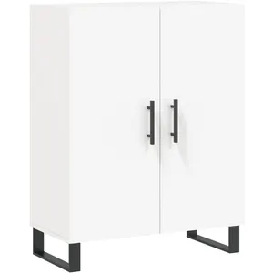 vidaXL Buffet haut Blanc 69,5x34x180 cm Bois d'ingénierie pas cher