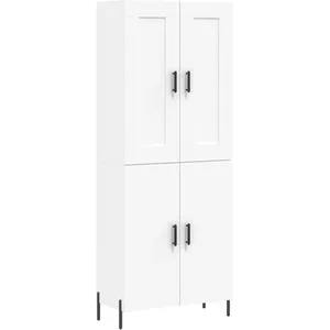 vidaXL Buffet haut Blanc 69,5x34x180 cm Bois d'ingénierie pas cher