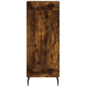 vidaXL Buffet haut Chêne fumé 34,5x34x180 cm Bois d'ingénierie pas cher