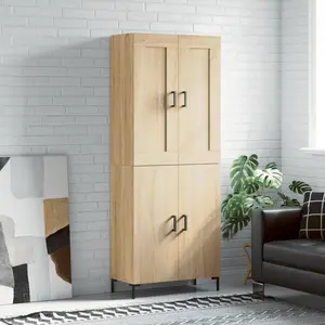vidaXL Buffet haut Chêne sonoma 69,5x34x180 cm Bois d'ingénierie pas cher