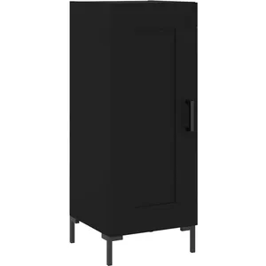 vidaXL Buffet haut Noir 34,5x34x180 cm Bois d'ingénierie pas cher
