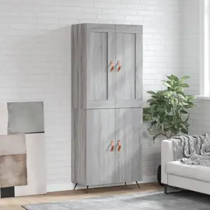 vidaXL Vidaxl Buffet Haut Sonoma Gris 69,5x34x180 Cm Bois D'ingénierie pas cher