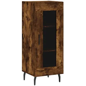 vidaXL Buffet haut Chêne fumé 34,5x34x180 cm Bois d'ingénierie pas cher