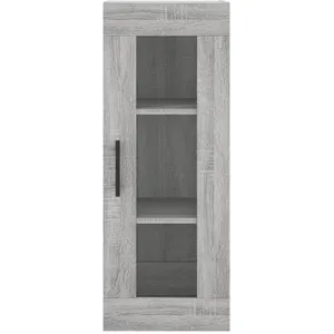 vidaXL Buffet haut Sonoma gris 34,5x34x180 cm Bois d'ingénierie pas cher