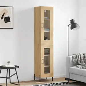 vidaXL Buffet haut Chêne sonoma 34,5x34x180 cm Bois d'ingénierie pas cher
