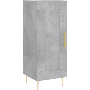 vidaXL Buffet haut Gris béton 34,5x34x180 cm Bois d'ingénierie pas cher