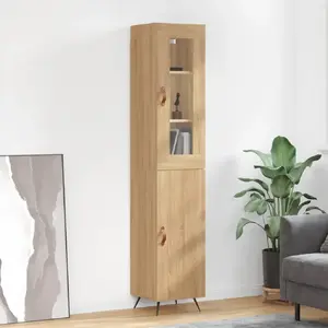 vidaXL Buffet haut Chêne sonoma 34,5x34x180 cm Bois d'ingénierie pas cher