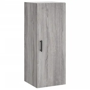 vidaXL Buffet haut Sonoma gris 34,5x34x180 cm Bois d'ingénierie pas cher