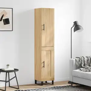 vidaXL Buffet haut Chêne sonoma 34,5x34x180 cm Bois d'ingénierie pas cher