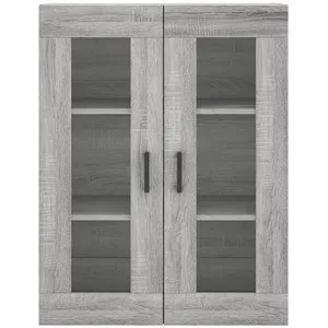 vidaXL Buffet haut Sonoma gris 69,5x34x180 cm Bois d'ingénierie pas cher