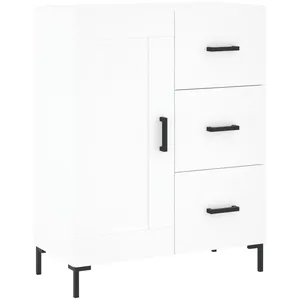 vidaXL Buffet haut Blanc 69,5x34x180 cm Bois d'ingénierie pas cher