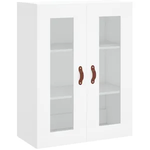 vidaXL Buffet haut Blanc 69,5x34x180 cm Bois d'ingénierie pas cher