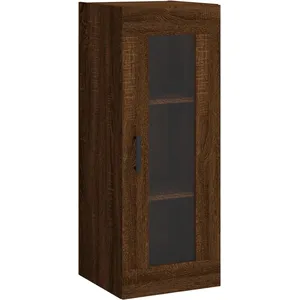 vidaXL Buffet haut Chêne marron 34,5x34x180 cm Bois d'ingénierie pas cher