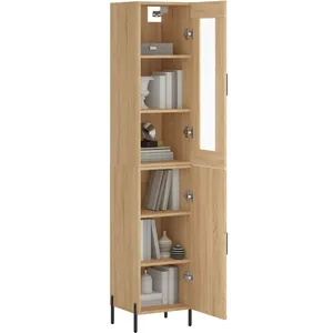 vidaXL Buffet haut Chêne sonoma 34,5x34x180 cm Bois d'ingénierie pas cher