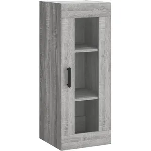 vidaXL Buffet haut Sonoma gris 34,5x34x180 cm Bois d'ingénierie pas cher