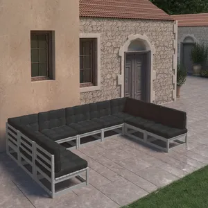 vidaXL Buffet haut Gris béton 34,5x34x180 cm Bois d'ingénierie pas cher