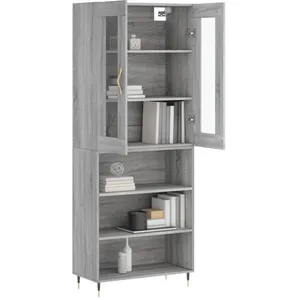 vidaXL Buffet haut Sonoma gris 69,5x34x180 cm Bois d'ingénierie pas cher