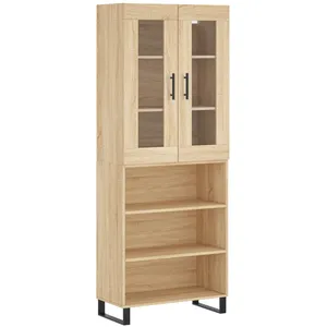 vidaXL Buffet haut Chêne sonoma 69,5x34x180 cm Bois d'ingénierie pas cher