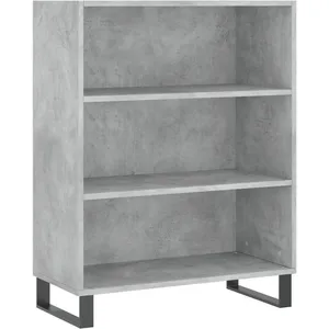 vidaXL Buffet haut Gris béton 69,5x34x180 cm Bois d'ingénierie pas cher