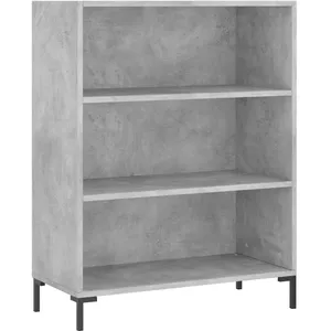 vidaXL Buffet haut Gris béton 69,5x34x180 cm Bois d'ingénierie pas cher