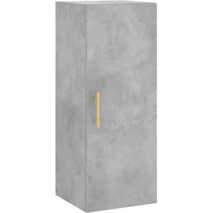 vidaXL Buffet haut Gris béton 34,5x34x180 cm Bois d'ingénierie pas cher