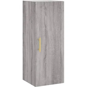 vidaXL Buffet haut Sonoma gris 34,5x34x180 cm Bois d'ingénierie pas cher