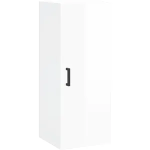 vidaXL Buffet haut Blanc brillant 34,5x34x180 cm Bois d'ingénierie pas cher