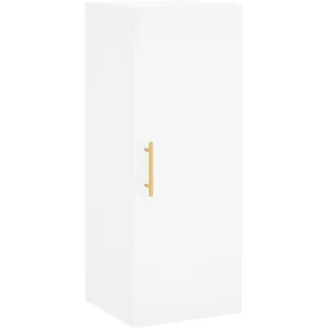 vidaXL Buffet haut Blanc 34,5x34x180 cm Bois d'ingénierie pas cher