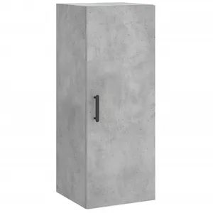 vidaXL Buffet haut Gris béton 34,5x34x180 cm Bois d'ingénierie pas cher