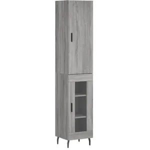 vidaXL Buffet haut Sonoma gris 34,5x34x180 cm Bois d'ingénierie pas cher