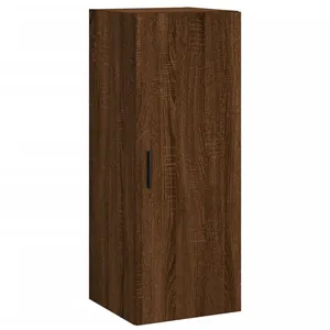 vidaXL Buffet haut Chêne marron 34,5x34x180 cm Bois d'ingénierie pas cher