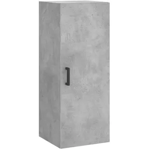vidaXL Buffet haut Gris béton 34,5x34x180 cm Bois d'ingénierie pas cher