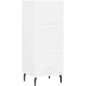 vidaXL Buffet haut Blanc 34,5x34x180 cm Bois d'ingénierie pas cher
