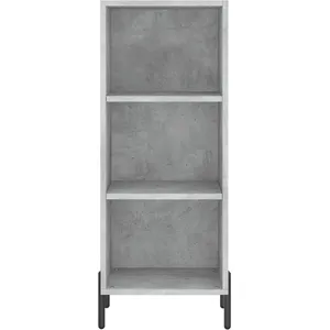 vidaXL Buffet haut Gris béton 34,5x34x180 cm Bois d'ingénierie pas cher