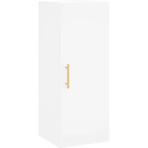 vidaXL Buffet haut Blanc 34,5x34x180 cm Bois d'ingénierie pas cher