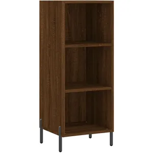 vidaXL Buffet haut Chêne marron 34,5x34x180 cm Bois d'ingénierie pas cher