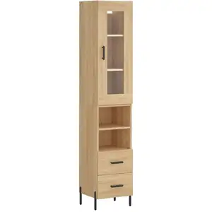 vidaXL Buffet haut Chêne sonoma 34,5x34x180 cm Bois d'ingénierie pas cher