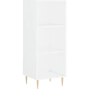 vidaXL Buffet haut Blanc 34,5x34x180 cm Bois d'ingénierie pas cher