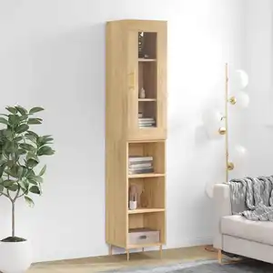 vidaXL Buffet haut Chêne sonoma 34,5x34x180 cm Bois d'ingénierie pas cher
