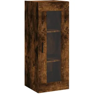 vidaXL Buffet haut Chêne fumé 34,5x34x180 cm Bois d'ingénierie pas cher