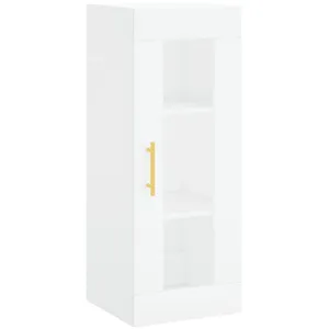 vidaXL Buffet haut Blanc 34,5x34x180 cm Bois d'ingénierie pas cher