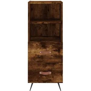 vidaXL Buffet haut Chêne fumé 34,5x34x180 cm Bois d'ingénierie pas cher