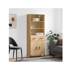 VIDAXL Buffet Haut, Armoire de Rangement avec Pieds, Meuble de Rangement, Organisateur Salon Salle de Séjour, Moderne, Chêne Sonoma Bois d'Ingénierie pas cher