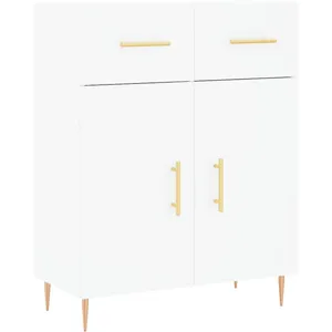 vidaXL Buffet haut Blanc 69,5x34x180 cm Bois d'ingénierie pas cher