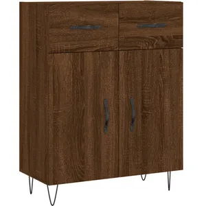 vidaXL Buffet haut Chêne marron 69,5x34x180 cm Bois d'ingénierie pas cher