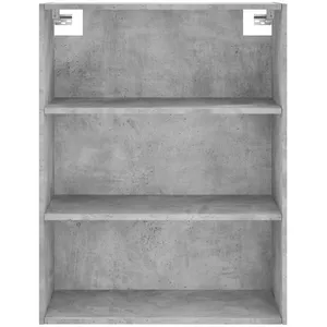 vidaXL Buffet haut Gris béton 69,5x34x180 cm Bois d'ingénierie pas cher